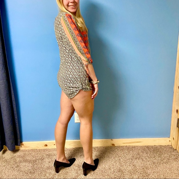 Lulus Boho Print Orange Button Romper Jumpsuit - Picture 11 of 11